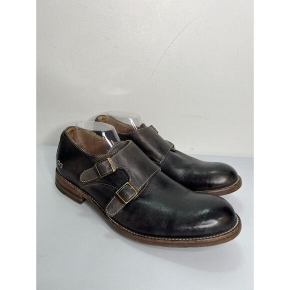 Bed Stu Panza Dark Brown Leather Double Monk Strap Casual Dress Size 11 2609 main image 3